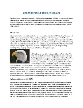 endangered species act argumentative essay