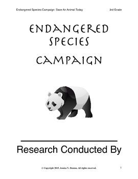 Preview of Endangered Species Animal Campaign Research Project