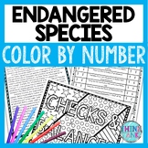 Endangered Species Color by Number, Reading Passage and Te