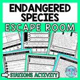 Endangered Species Escape Room Stations - Reading Comprehe