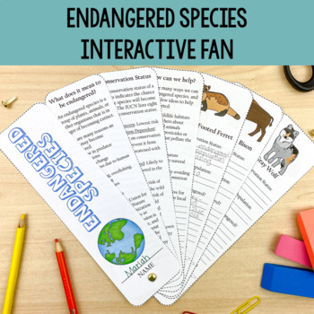 Endangered Species Interactive Fan by Dr Loftin's Learning Emporium