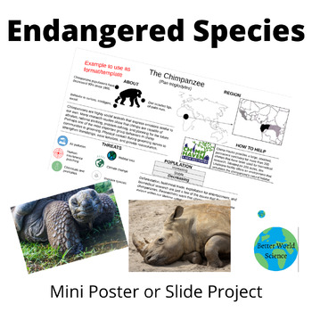 Preview of Endangered Species Mini Poster/Slide Project
