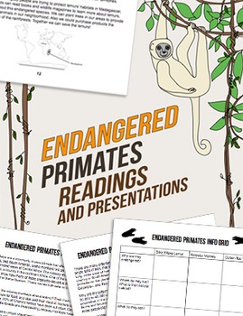 Preview of Endangered Species Project: Guided Readings and Info Grid