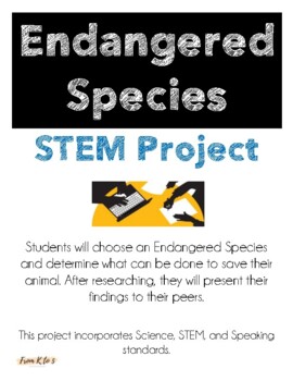Preview of Endangered Species STEM Project - Project Based Learning Project