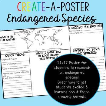 Preview of Endangered Species: Students Create-a-Poster
