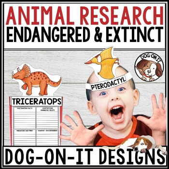 Preview of Endangered and Extinct Animals Research Animal Report Dinosaur Crowns