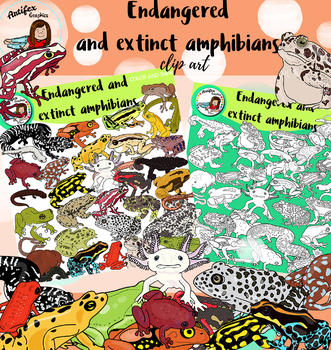 Endangered and extinct amphibians- 72 items! by Artifex | TPT