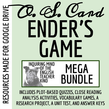 Preview of Ender's Game Bundle of Quizzes, Worksheets, Research Projects, and Test (Google)