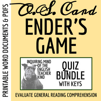 Preview of Ender's Game Quiz and Answer Key Bundle (Printable)