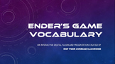 Ender's Game Vocabulary FREE Digital Flashcards EDITABLE