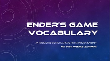 Preview of Ender's Game Vocabulary Digital Interactive Flashcard Set