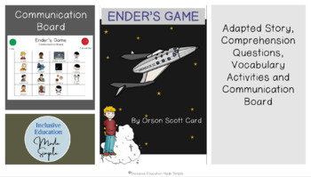 Preview of Adapted Chapter Books for Special Education–Ender's Game-Comp & Vocab Activities