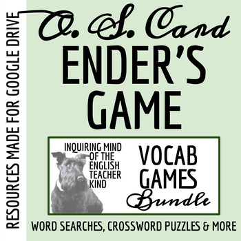 Preview of Ender's Game by Orson Scott Card Vocabulary Games Bundle (Google)