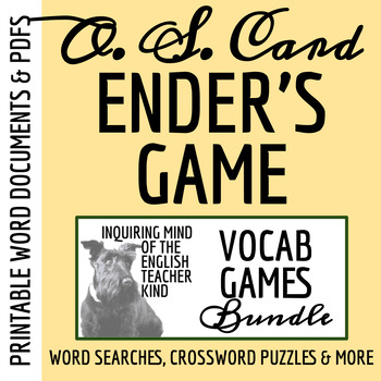 Preview of Ender's Game by Orson Scott Card Vocabulary Games Bundle for High School