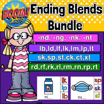Preview of Ending Blends | Boom Cards Bundle | Distance Learning