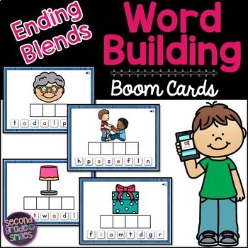 Preview of Ending Blends Boom Cards - Word Building