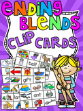 Ending Blends Activities Clip Cards Bundle