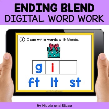 Preview of Ending Blends Digital Word Work for Google Classroom