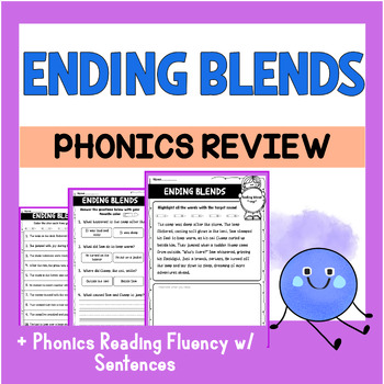 Preview of Ending Blends Focused Reading Passages, Phonics Review with Fluency Practice