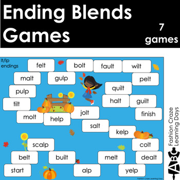 Preview of Ending Blends Games with lf, lt, lp, mp, nd, nk, nt, sk,  and nt Endings