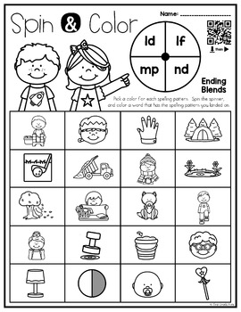 Ending Blends Interactive Activities (First Grade Phonics) by First Grade Kate