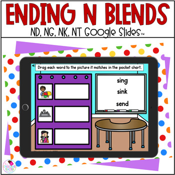 Preview of Final N Blends 1st Grade Phonics Review with Ending Consonant Blends Google™
