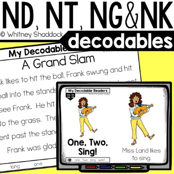 Preview of Ending Blends ND NT NG NK Decodable Readers and Decodable Passages for 1st Grade
