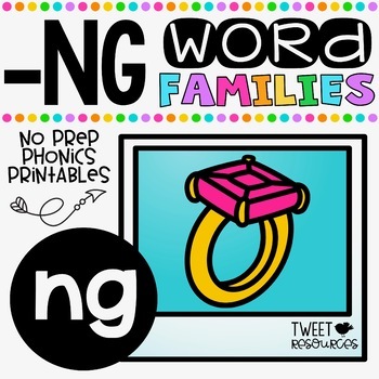 Preview of NG Digraphs Phonics Literacy Printables for Kindergarten and First Grade