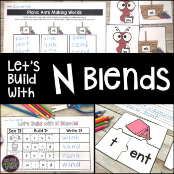 Preview of Ending Blends Phonics Centers | Ending Blends (nt, nk, nd) Word Work
