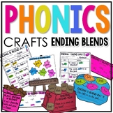Ending Blends Phonics Crafts, Writing, Literacy Centers