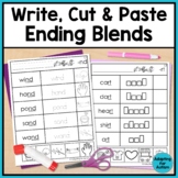 Ending Blends Phonics Worksheets: Cut and Paste Activities