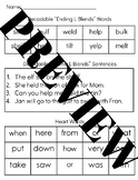 Ending Blends - Reading Fluency Sheets