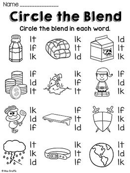 Ending Blends Worksheets and Activities by Miss Giraffe | TpT