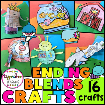 Preview of Ending Blends phonics craft activities