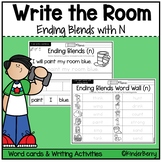 Ending Blends with N Write the Room & Writing Center Activities