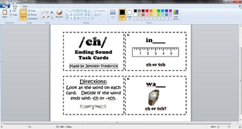 Preview of Ending CH Sound - CH or TCH - Phonics/Spelling Task Cards