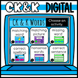 Ending CK and K Words Google Classroom Interactive Slides 