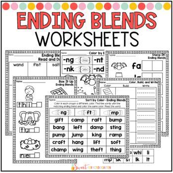 Preview of Ending Consonant Blends Phonics Worksheets