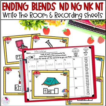 Preview of Ending Blends with Final ND NG NK NT Blends Phonics Write the Room