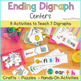 Ending Digraph Activities, Literacy Centers, Craft: ch, th