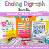 Ending Digraph Activities, Worksheets, Centers & Posters: 
