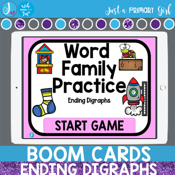 Preview of Ending Digraph BOOM Cards™ Distance Learning|Seesaw|Google Slides|Task Cards|