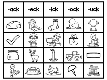 Ending Digraph: -CK Phonics Picture Sort NO PREP by Teach Fun in First