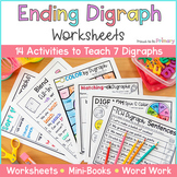 Ending Digraph Worksheets, Word Work, & Readers: ch, th, s