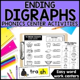 Ending Digraph Word Work Centers & Activities