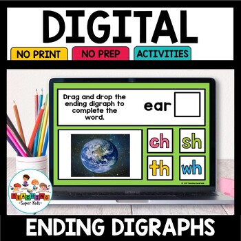 Preview of Ending Digraphs Digital Activities for Google Classroom™
