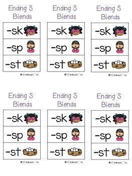 Ending/Final S Blends Poster (COLOR/BW) by Classroom Tips Store | TpT