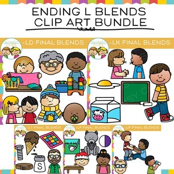 Preview of Ending Blends Clip Art: Ending L Blends Clip Art Bundle