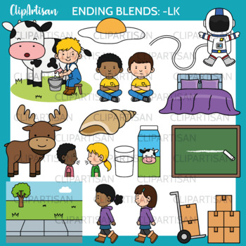 Preview of Ending -LK Blends Clip Art