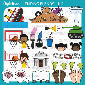 Preview of Ending -NK Blends Clip Art